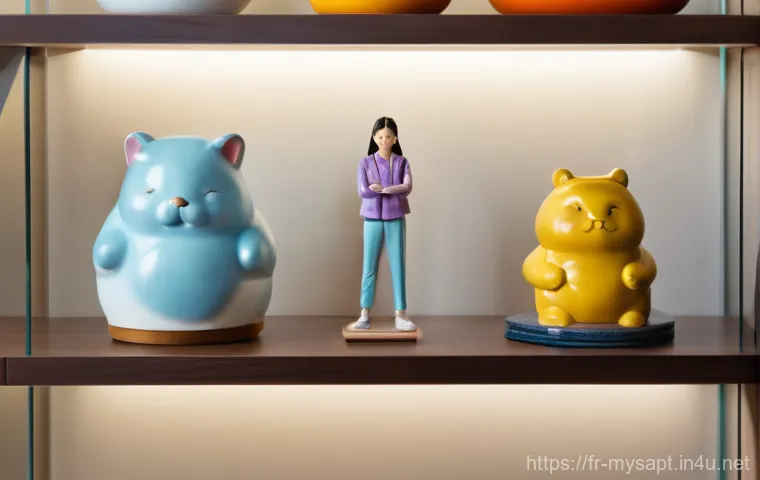 신비아파트 굿즈 최신 컬렉션 - **Image Prompt: Dynamic Shinbi Apartment Character Figurines**
A highly detailed, realistic phot...