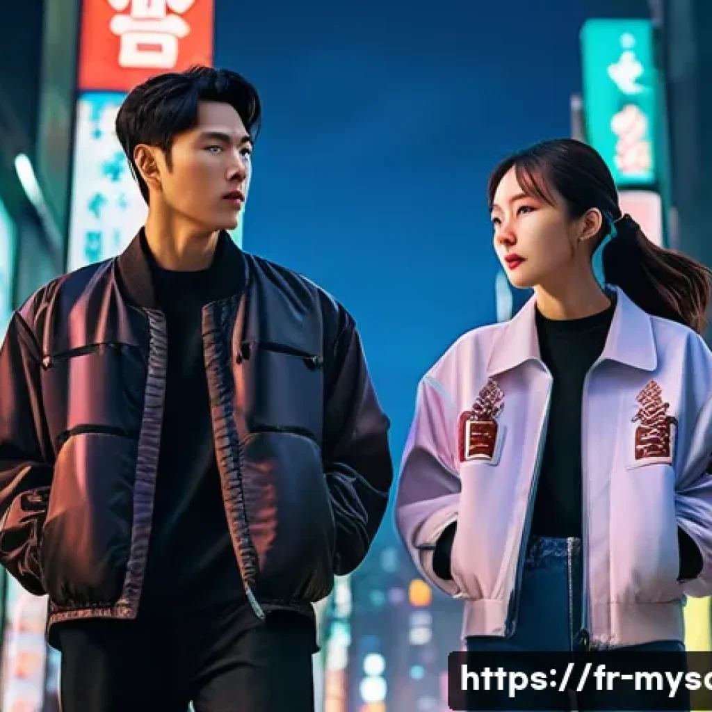 신비아파트 강림과 하리 콤비 플레이 - A dynamic, action-packed scene in a vibrant, futuristic Seoul cityscape at night. A spirited young g...