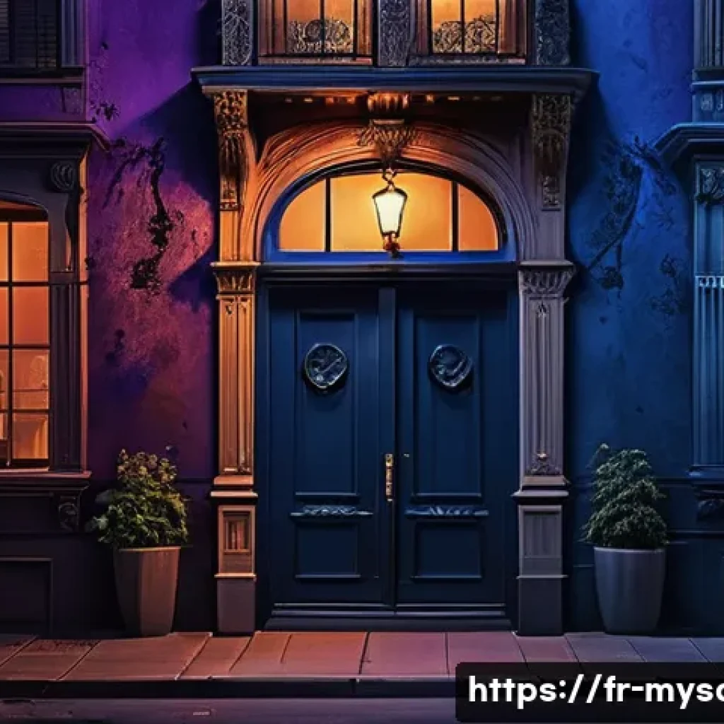 신비아파트 에피소드 추천 목록 - A mysterious, atmospheric urban apartment complex at twilight, surrounded by shadowy streets and glo...