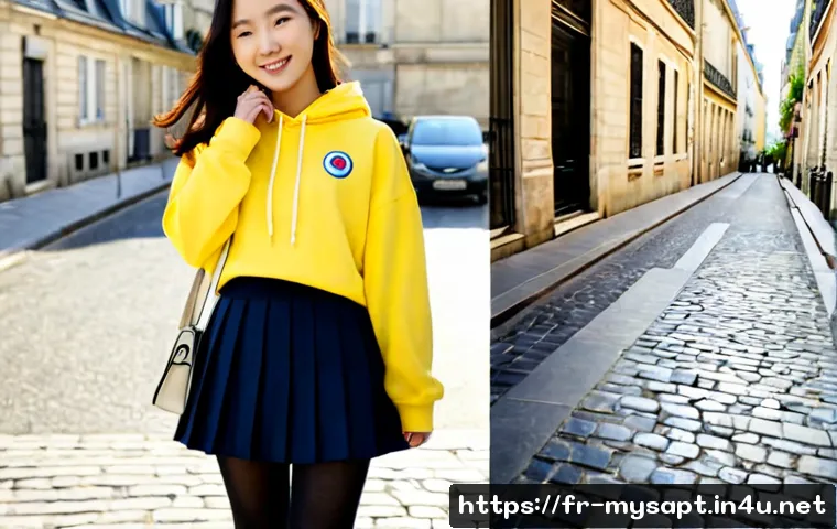 신비아파트 하리의 패션 스타일 - Photorealistic fashion editorial of a cheerful Korean teenage girl inspired by modern ghost-hunter s...